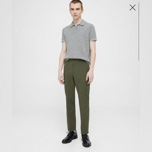 Theory Zaint Slim Straight Cargo Pant Neoteric Twill Dark Olive Size 30